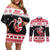 Trinidad And Tobago Christmas Couples Matching Off Shoulder Short Dress and Long Sleeve Button Shirt Funny Santa Riding Scarlet Ibis - Wonder Print Shop