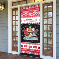 Trinidad And Tobago Christmas Door Cover Funny Santa Riding Scarlet Ibis - Wonder Print Shop