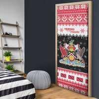 Trinidad And Tobago Christmas Door Cover Funny Santa Riding Scarlet Ibis - Wonder Print Shop