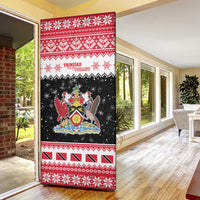 Trinidad And Tobago Christmas Door Cover Funny Santa Riding Scarlet Ibis - Wonder Print Shop