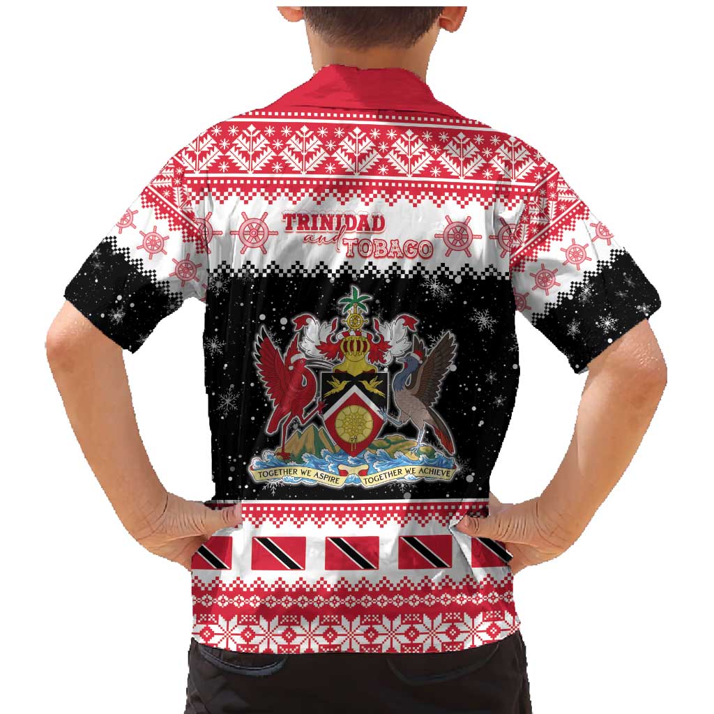 Trinidad And Tobago Christmas Family Matching Mermaid Dress and Hawaiian Shirt Funny Santa Riding Scarlet Ibis - Wonder Print Shop