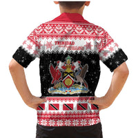 Trinidad And Tobago Christmas Family Matching Mermaid Dress and Hawaiian Shirt Funny Santa Riding Scarlet Ibis - Wonder Print Shop