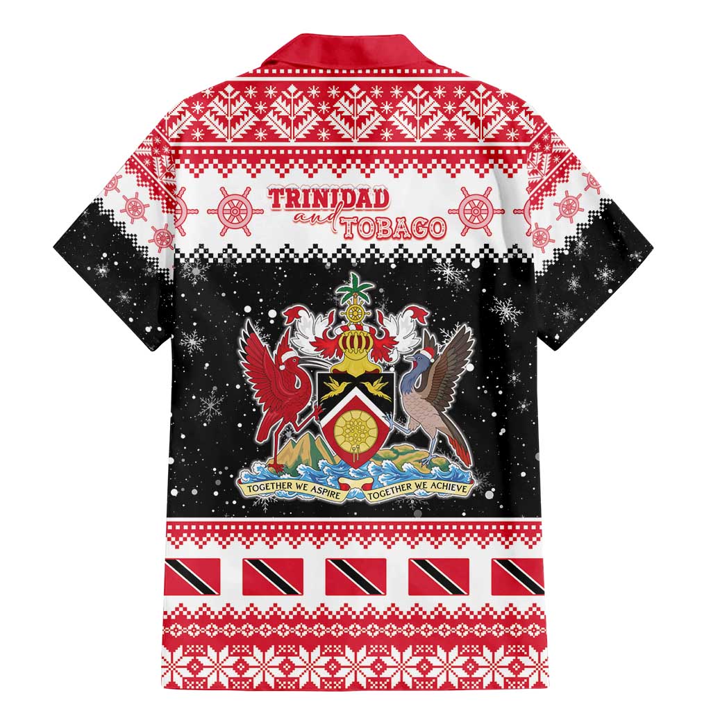 Trinidad And Tobago Christmas Family Matching Mermaid Dress and Hawaiian Shirt Funny Santa Riding Scarlet Ibis - Wonder Print Shop