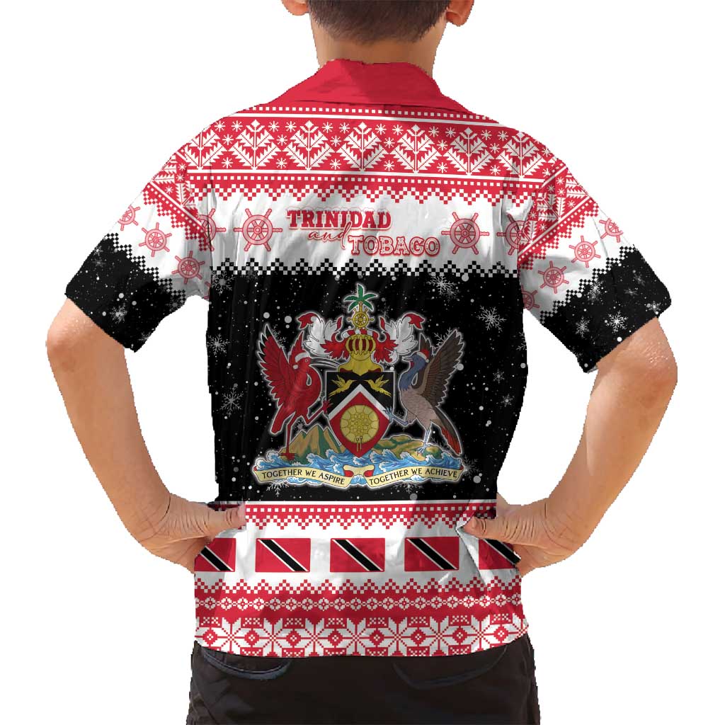 Trinidad And Tobago Christmas Family Matching Puletasi and Hawaiian Shirt Funny Santa Riding Scarlet Ibis - Wonder Print Shop