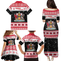Trinidad And Tobago Christmas Family Matching Puletasi and Hawaiian Shirt Funny Santa Riding Scarlet Ibis - Wonder Print Shop