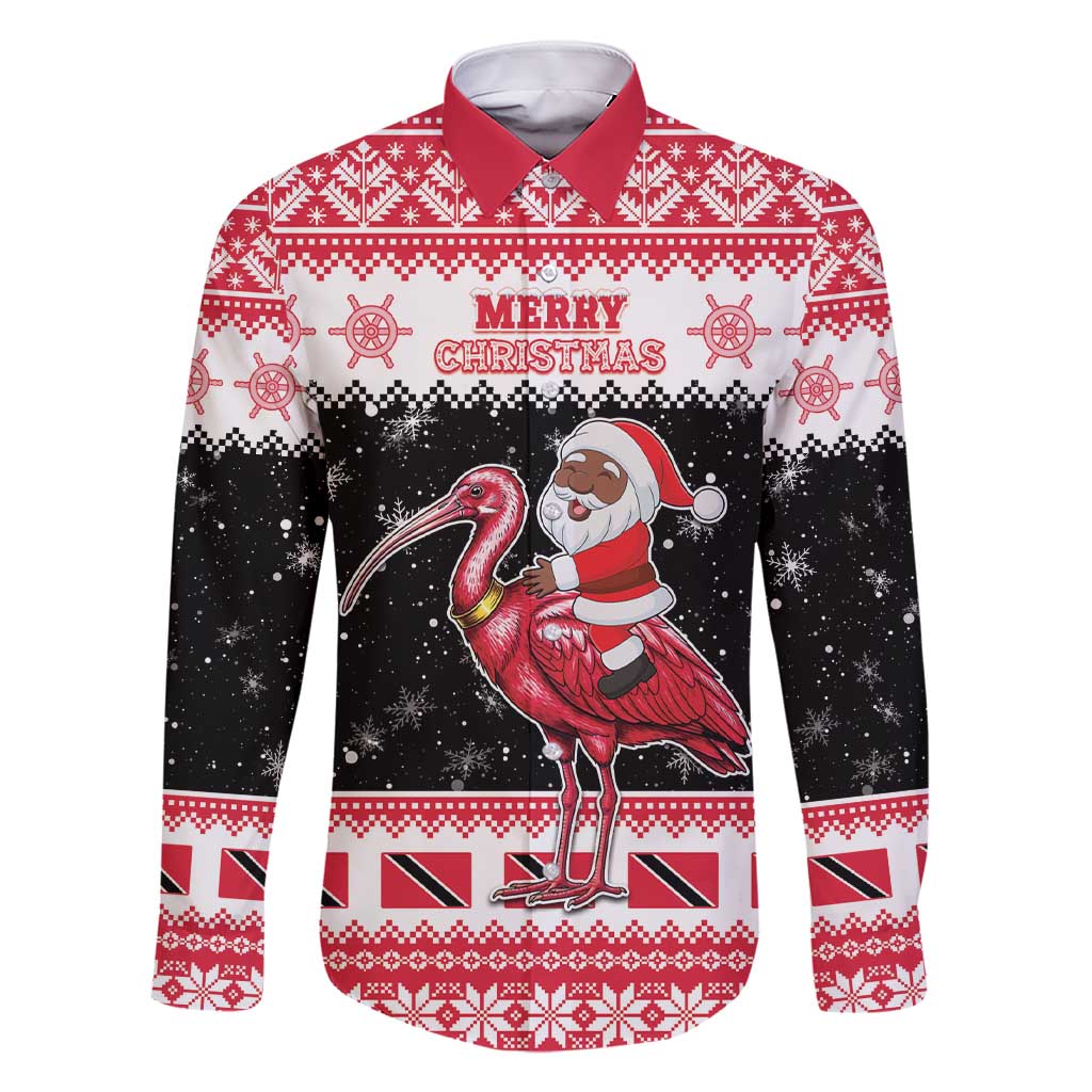 Trinidad And Tobago Christmas Family Matching Short Sleeve Bodycon Dress and Hawaiian Shirt Funny Santa Riding Scarlet Ibis - Wonder Print Shop