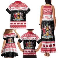 Trinidad And Tobago Christmas Family Matching Tank Maxi Dress and Hawaiian Shirt Funny Santa Riding Scarlet Ibis - Wonder Print Shop