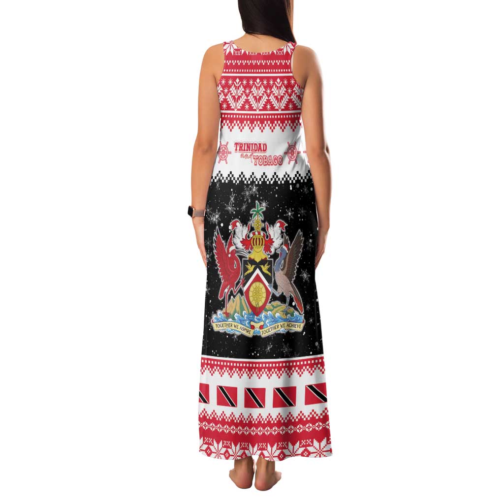 Trinidad And Tobago Christmas Family Matching Tank Maxi Dress and Hawaiian Shirt Funny Santa Riding Scarlet Ibis - Wonder Print Shop