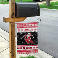 Trinidad And Tobago Christmas Garden Flag Funny Santa Riding Scarlet Ibis - Wonder Print Shop