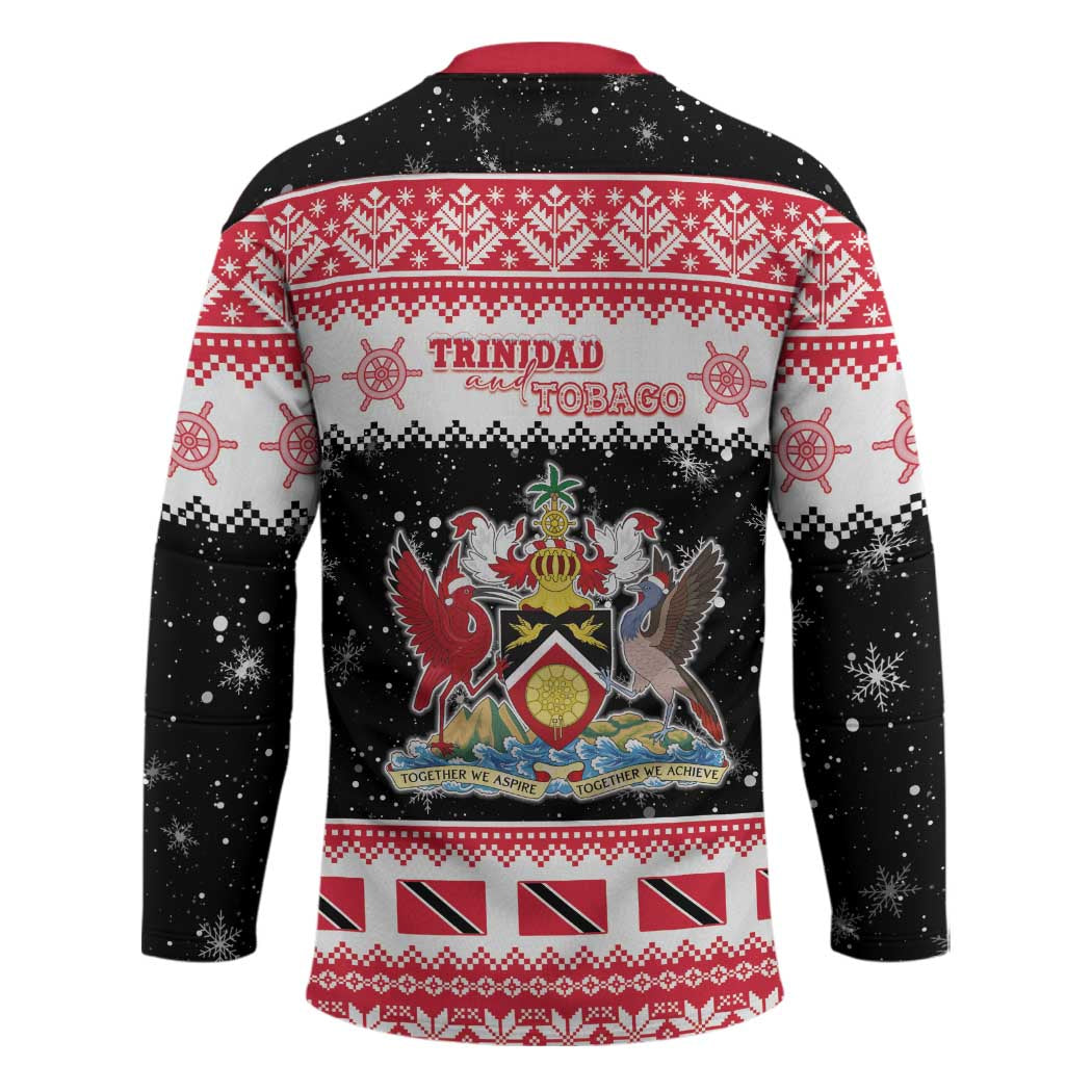 Trinidad And Tobago Christmas Hockey Jersey Funny Santa Riding Scarlet Ibis - Wonder Print Shop
