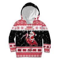Trinidad And Tobago Christmas Kid Hoodie Funny Santa Riding Scarlet Ibis - Wonder Print Shop