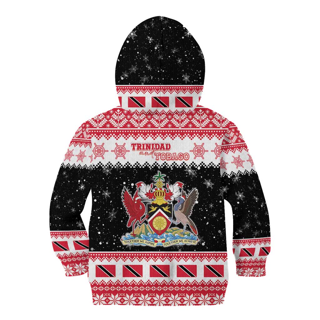 Trinidad And Tobago Christmas Kid Hoodie Funny Santa Riding Scarlet Ibis - Wonder Print Shop