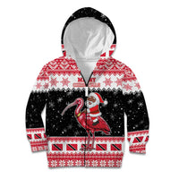 Trinidad And Tobago Christmas Kid Hoodie Funny Santa Riding Scarlet Ibis - Wonder Print Shop