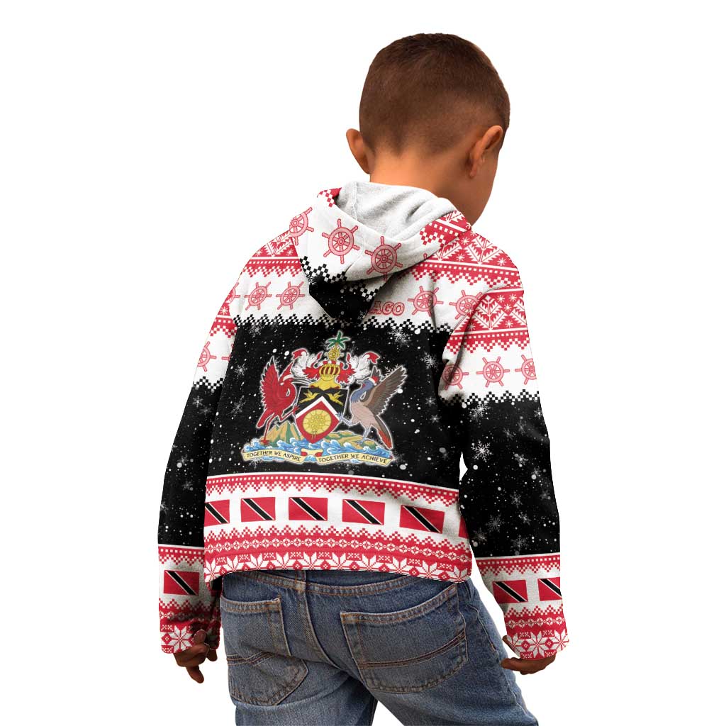 Trinidad And Tobago Christmas Kid Hoodie Funny Santa Riding Scarlet Ibis - Wonder Print Shop
