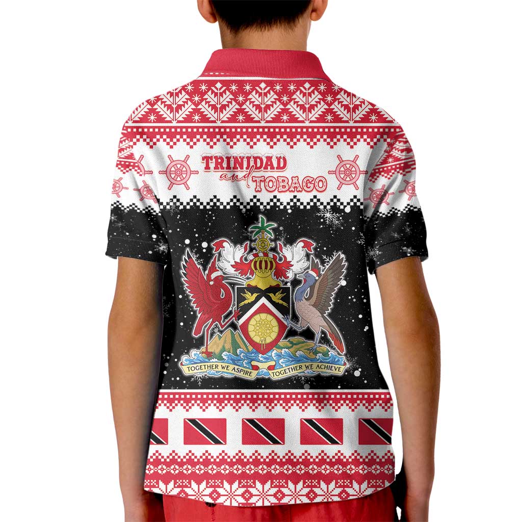 Trinidad And Tobago Christmas Kid Polo Shirt Funny Santa Riding Scarlet Ibis - Wonder Print Shop