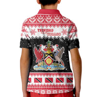Trinidad And Tobago Christmas Kid Polo Shirt Funny Santa Riding Scarlet Ibis - Wonder Print Shop