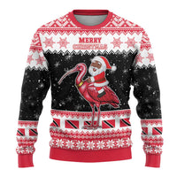 Trinidad And Tobago Christmas Ugly Christmas Sweater Funny Santa Riding Scarlet Ibis - Wonder Print Shop