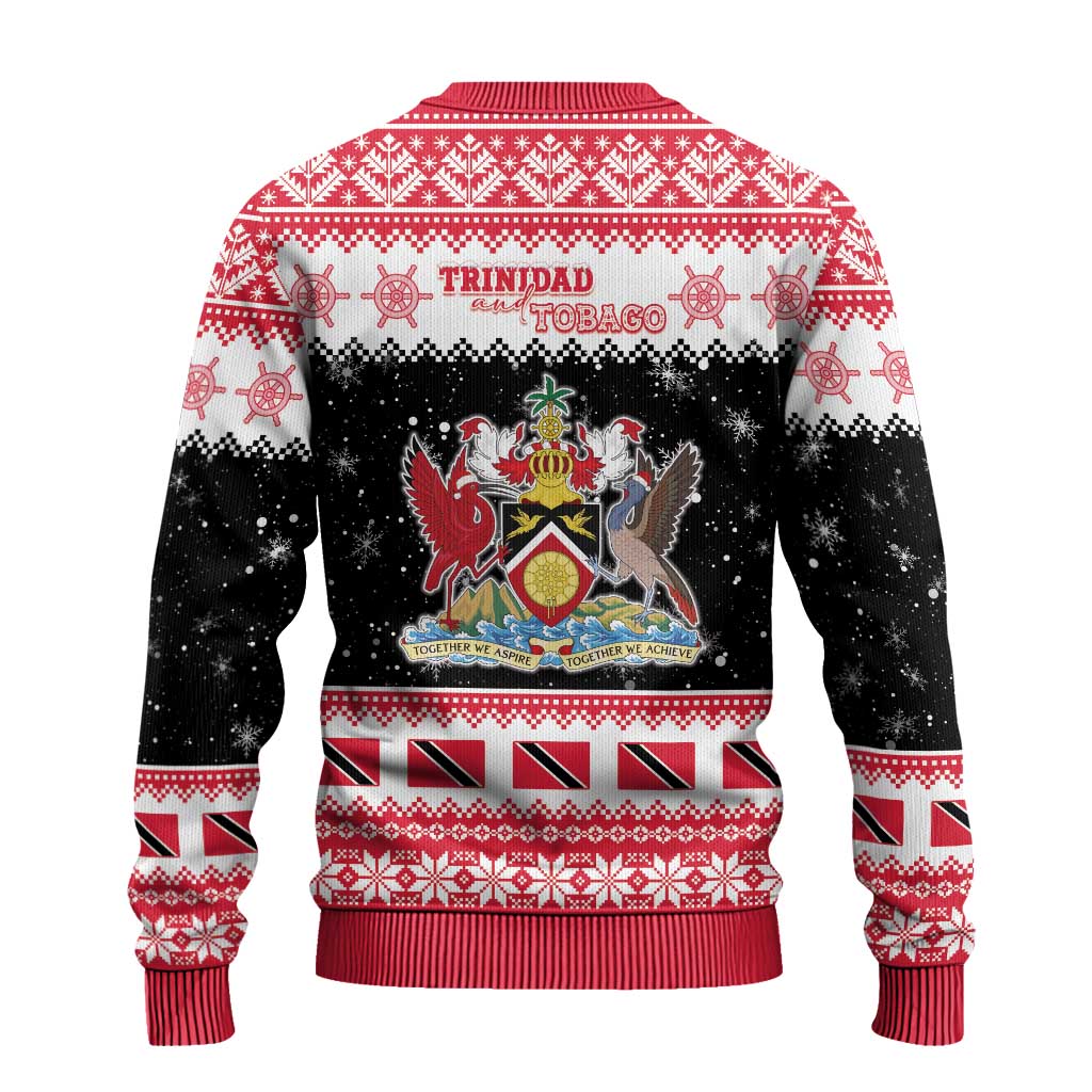 Trinidad And Tobago Christmas Ugly Christmas Sweater Funny Santa Riding Scarlet Ibis - Wonder Print Shop