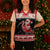 Trinidad And Tobago Christmas Knitted V-Neck Vest Funny Santa Riding Scarlet Ibis - Wonder Print Shop