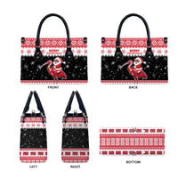 Trinidad And Tobago Christmas Leather Bag Funny Santa Riding Scarlet Ibis - Wonder Print Shop