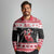 Trinidad And Tobago Christmas Long Sleeve Polo Shirt Funny Santa Riding Scarlet Ibis - Wonder Print Shop