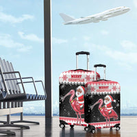Trinidad And Tobago Christmas Luggage Cover Funny Santa Riding Scarlet Ibis - Wonder Print Shop