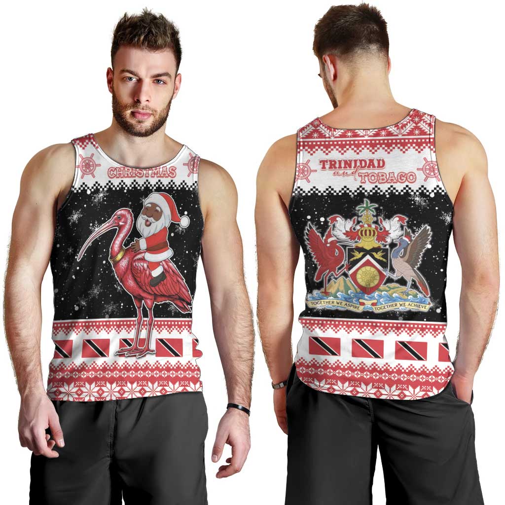 Trinidad And Tobago Christmas Men Tank Top Funny Santa Riding Scarlet Ibis - Wonder Print Shop
