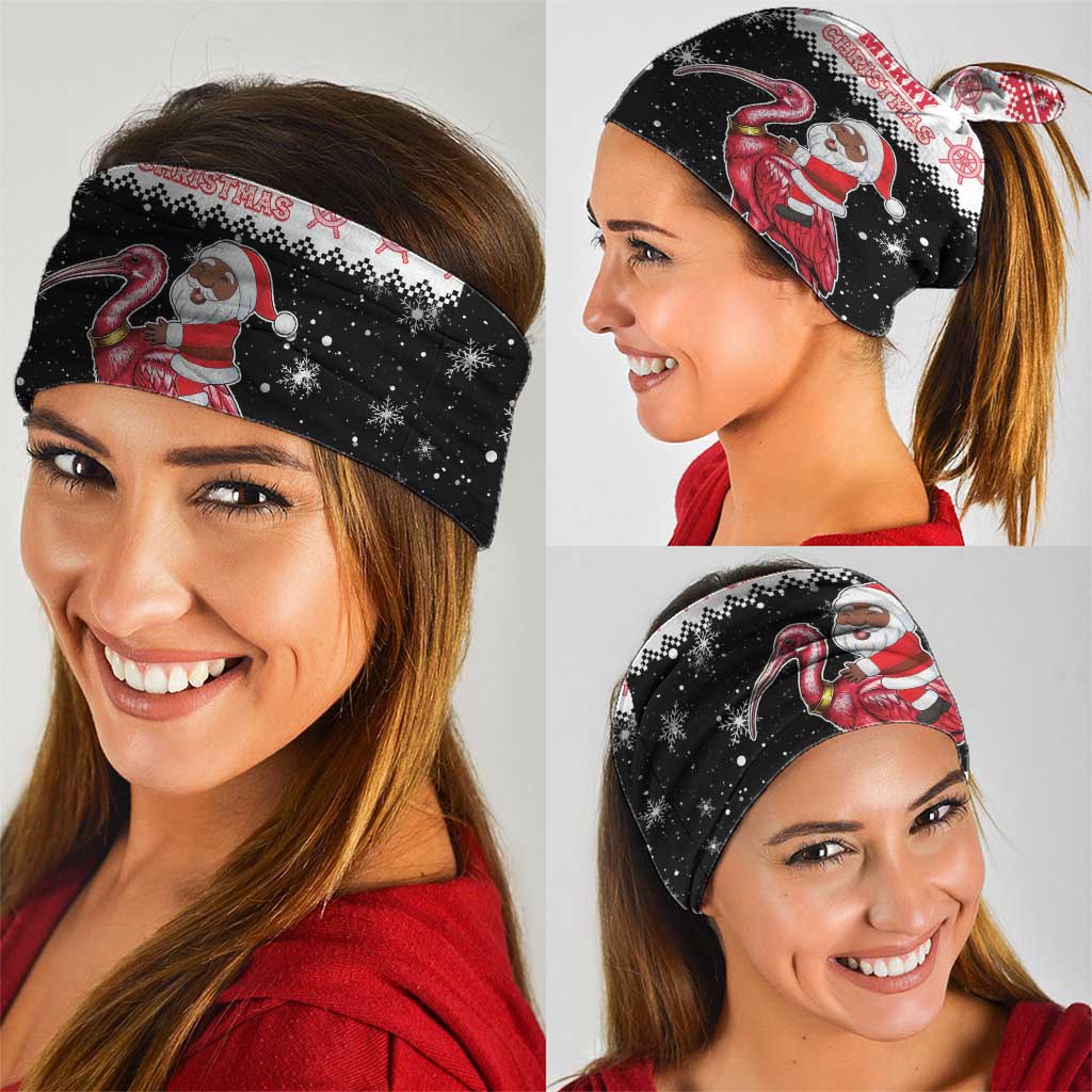 Trinidad And Tobago Christmas Neck Gaiter Funny Santa Riding Scarlet Ibis - Wonder Print Shop