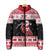 Trinidad And Tobago Christmas Padded Jacket Funny Santa Riding Scarlet Ibis - Wonder Print Shop