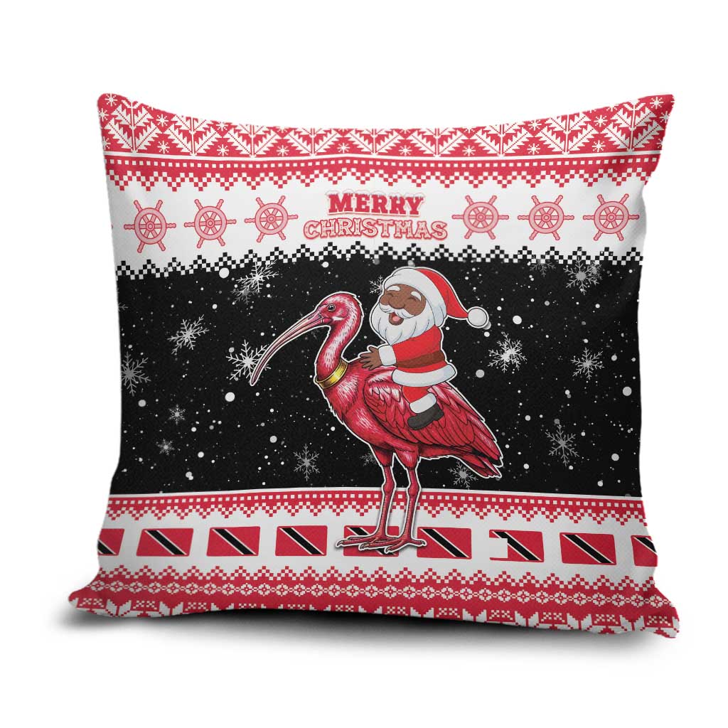 Trinidad And Tobago Christmas Pillow Cover Funny Santa Riding Scarlet Ibis - Wonder Print Shop
