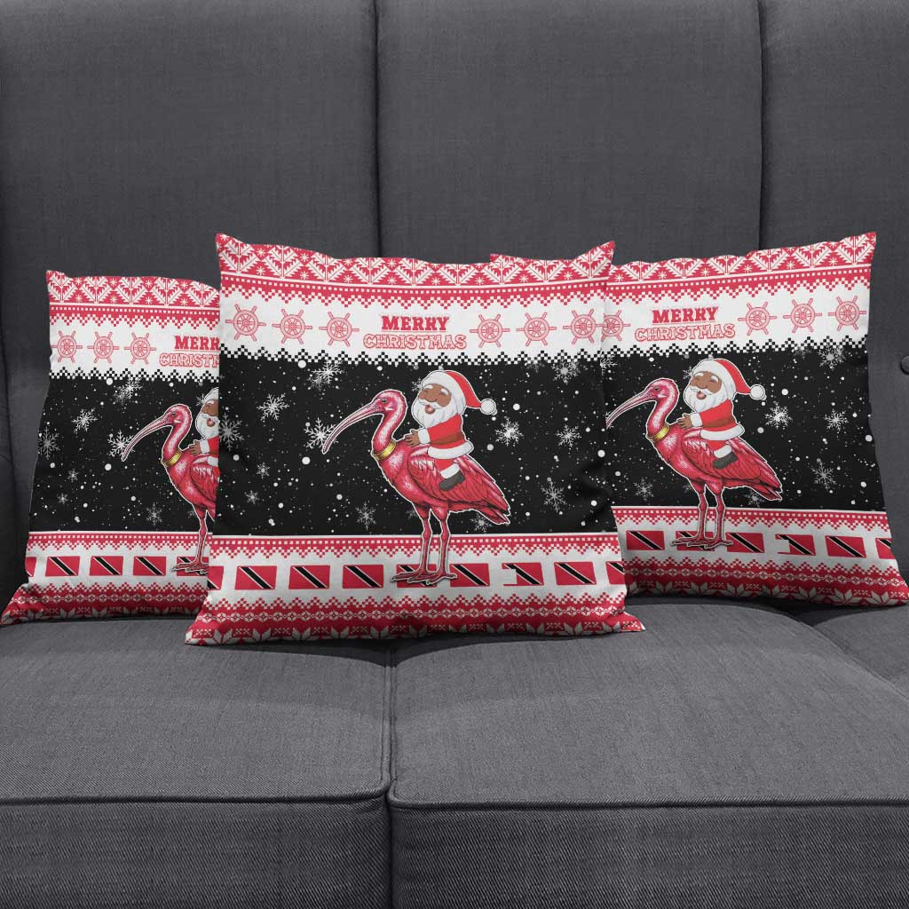 Trinidad And Tobago Christmas Pillow Cover Funny Santa Riding Scarlet Ibis - Wonder Print Shop