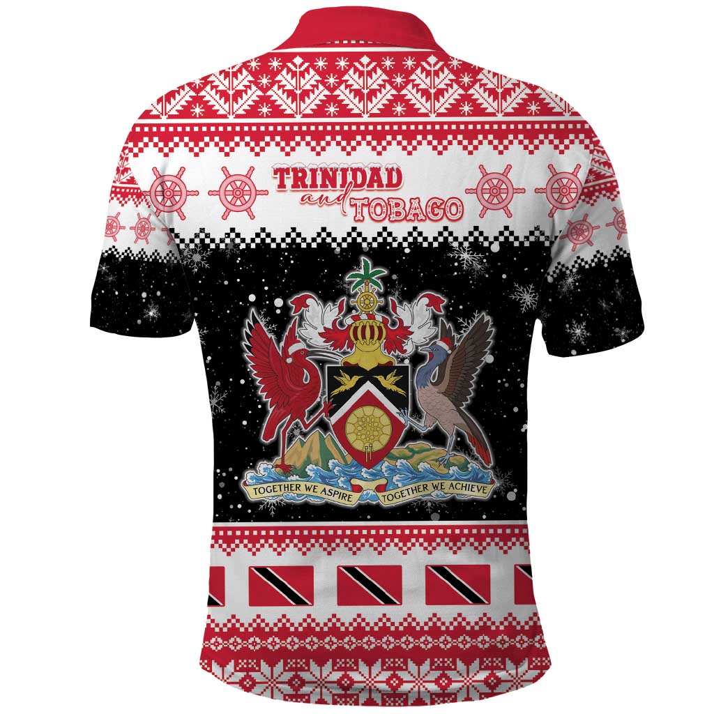 Trinidad And Tobago Christmas Polo Shirt Funny Santa Riding Scarlet Ibis - Wonder Print Shop