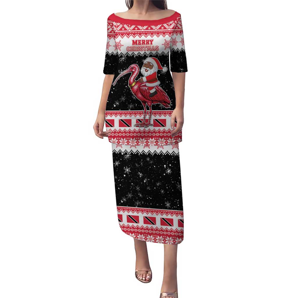 Trinidad And Tobago Christmas Puletasi Funny Santa Riding Scarlet Ibis - Wonder Print Shop