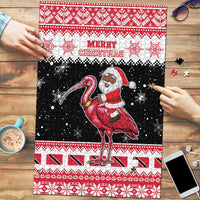 Trinidad And Tobago Christmas Puzzle Funny Santa Riding Scarlet Ibis - Wonder Print Shop