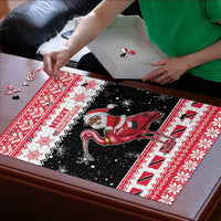 Trinidad And Tobago Christmas Puzzle Funny Santa Riding Scarlet Ibis - Wonder Print Shop
