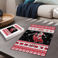 Trinidad And Tobago Christmas Puzzle Funny Santa Riding Scarlet Ibis - Wonder Print Shop