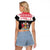Trinidad And Tobago Christmas Raglan Cropped T Shirt Funny Santa Riding Scarlet Ibis - Wonder Print Shop