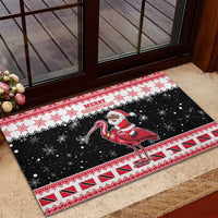 Trinidad And Tobago Christmas Rubber Doormat Funny Santa Riding Scarlet Ibis - Wonder Print Shop