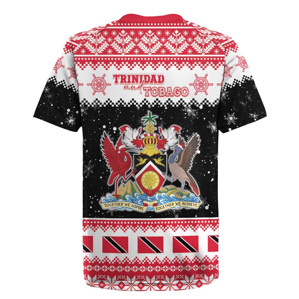 Trinidad And Tobago Christmas Rugby Jersey Funny Santa Riding Scarlet Ibis - Wonder Print Shop