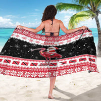Trinidad And Tobago Christmas Sarong Funny Santa Riding Scarlet Ibis - Wonder Print Shop