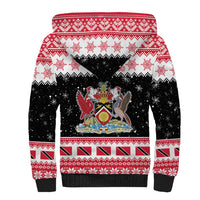 Trinidad And Tobago Christmas Sherpa Hoodie Funny Santa Riding Scarlet Ibis - Wonder Print Shop