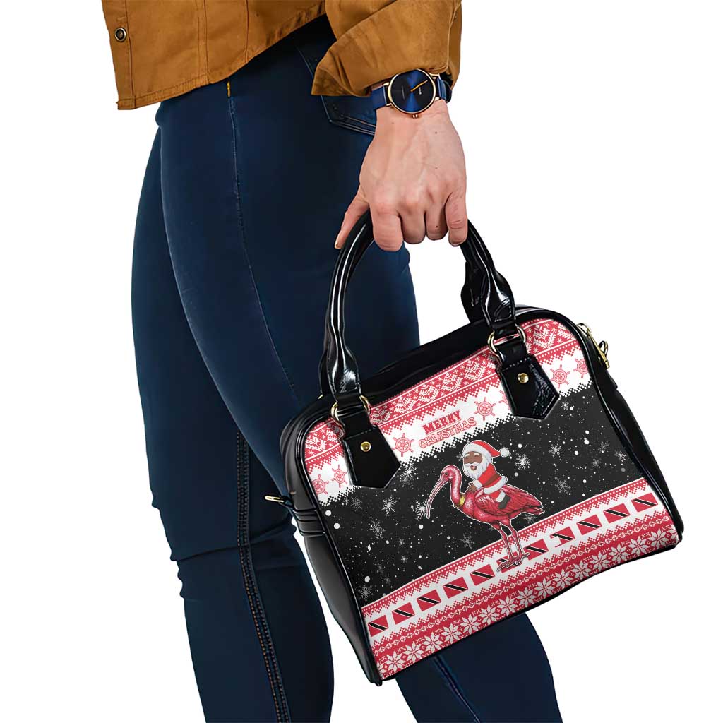 Trinidad And Tobago Christmas Shoulder Handbag Funny Santa Riding Scarlet Ibis - Wonder Print Shop