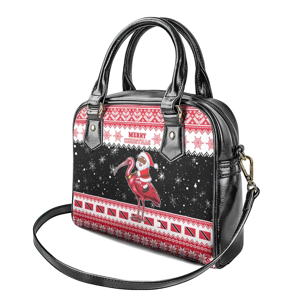 Trinidad And Tobago Christmas Shoulder Handbag Funny Santa Riding Scarlet Ibis - Wonder Print Shop