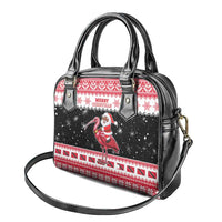 Trinidad And Tobago Christmas Shoulder Handbag Funny Santa Riding Scarlet Ibis - Wonder Print Shop