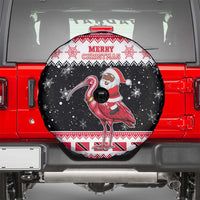 Trinidad And Tobago Christmas Spare Tire Cover Funny Santa Riding Scarlet Ibis - Wonder Print Shop