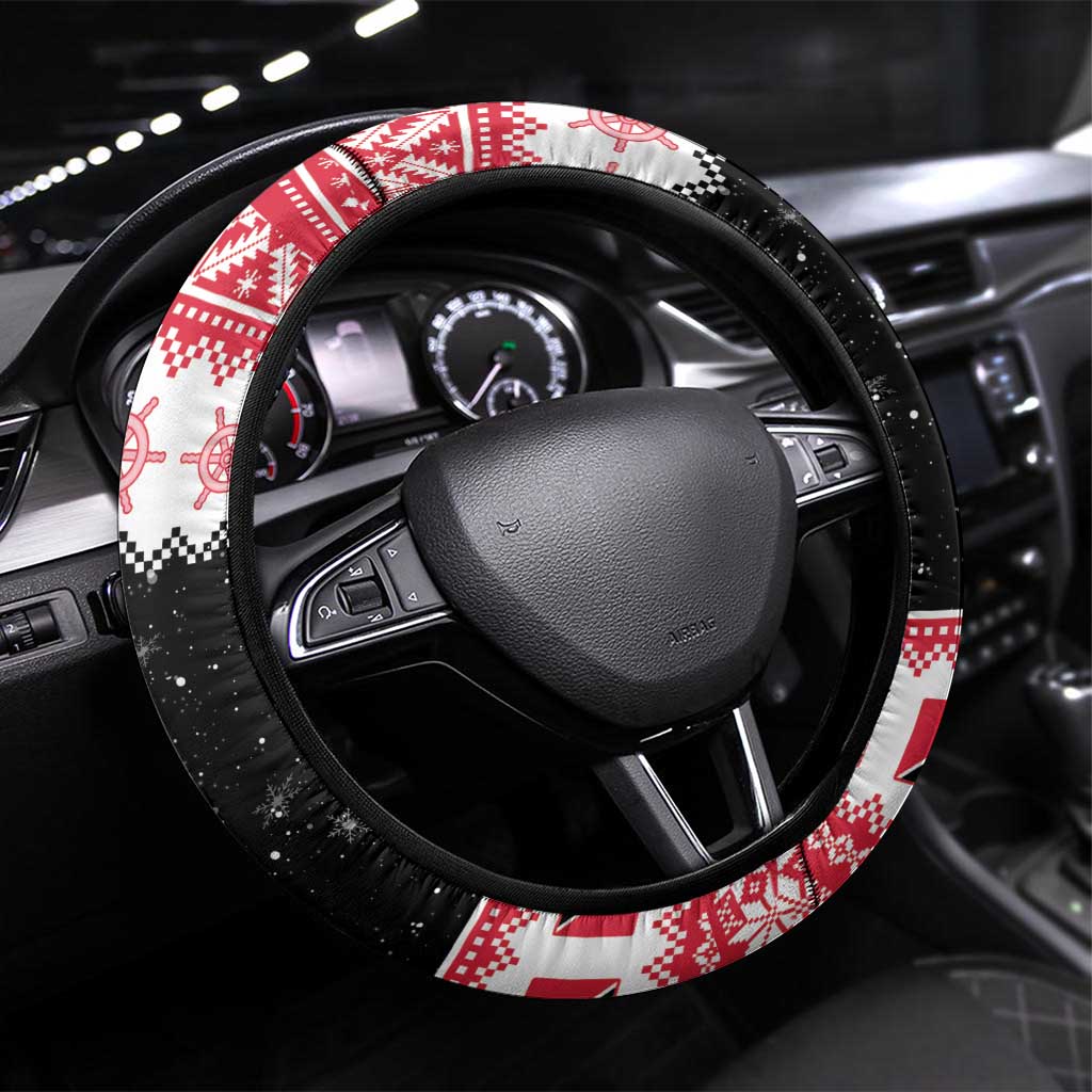 Trinidad And Tobago Christmas Steering Wheel Cover Funny Santa Riding Scarlet Ibis - Wonder Print Shop