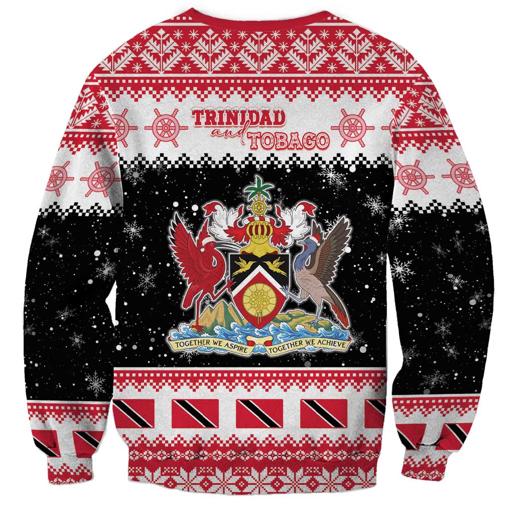 Trinidad And Tobago Christmas Sweatshirt Funny Santa Riding Scarlet Ibis - Wonder Print Shop