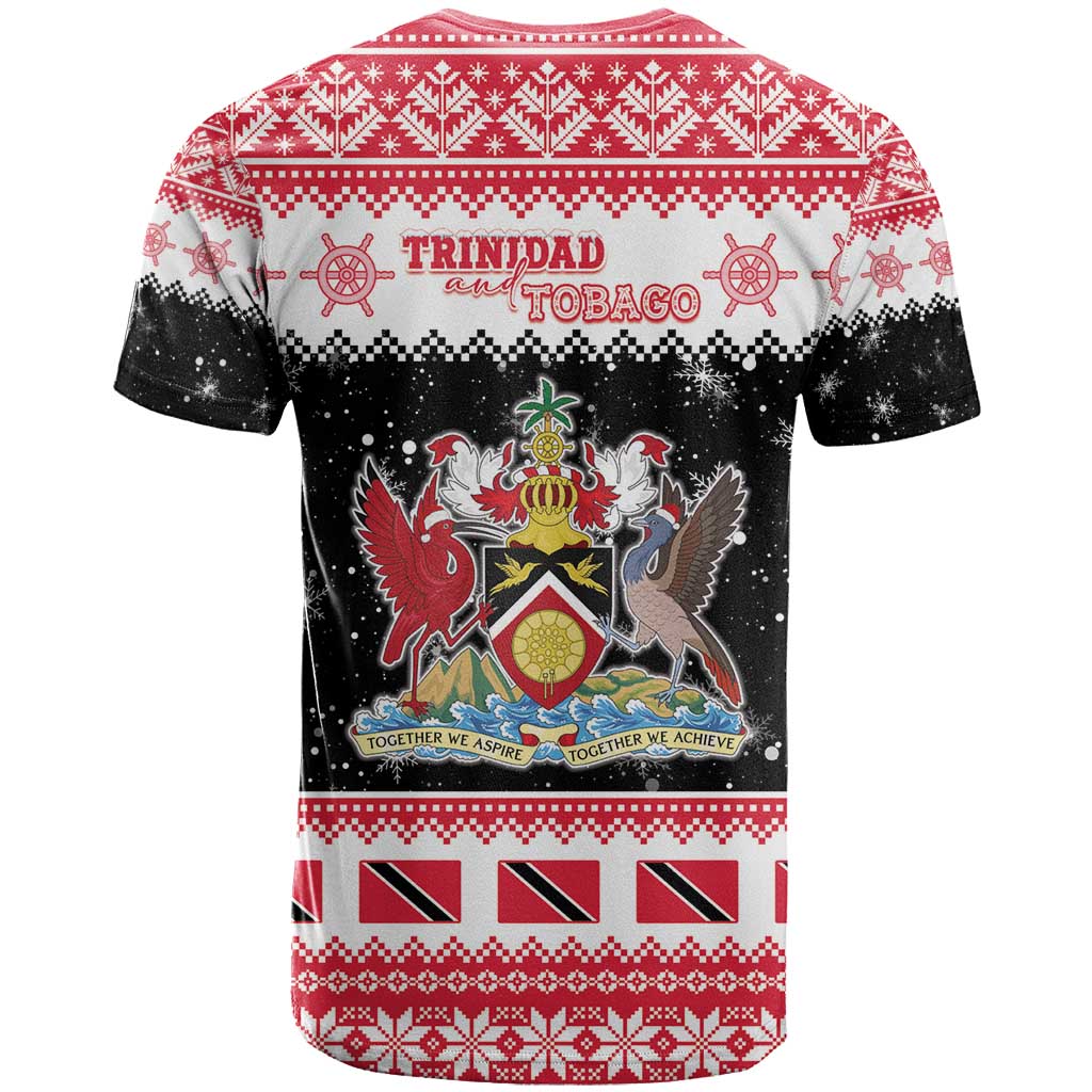 Trinidad And Tobago Christmas T Shirt Funny Santa Riding Scarlet Ibis - Wonder Print Shop
