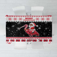 Trinidad And Tobago Christmas Tablecloth Funny Santa Riding Scarlet Ibis - Wonder Print Shop