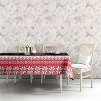 Trinidad And Tobago Christmas Tablecloth Funny Santa Riding Scarlet Ibis - Wonder Print Shop